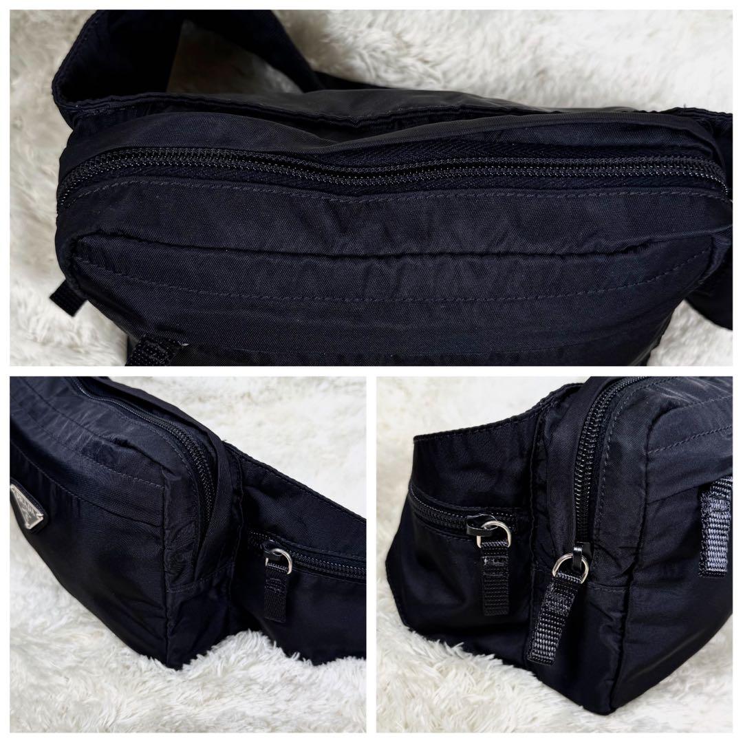 ラテ様【美品】PRADAプラダ 三角ロゴ ボディバッグ ウエストポーチ ナイロン