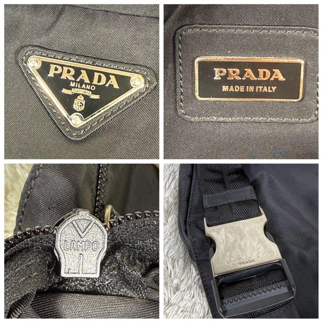 ラテ様【美品】PRADAプラダ 三角ロゴ ボディバッグ ウエストポーチ ナイロン