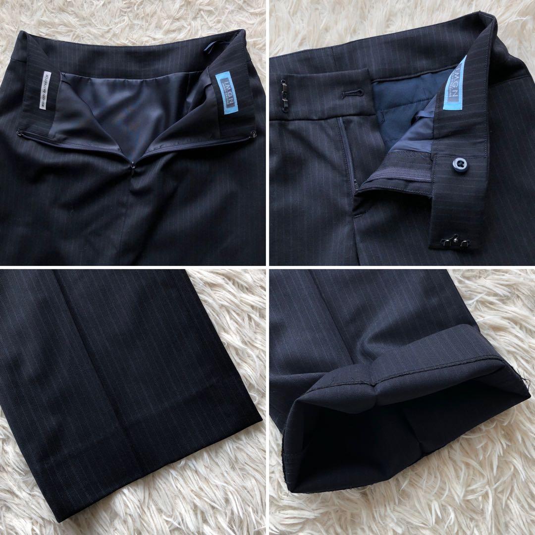【近年 洗える 新品未使用 ３点セット】 洋服の青山　スーツ　紺　ストレッチ