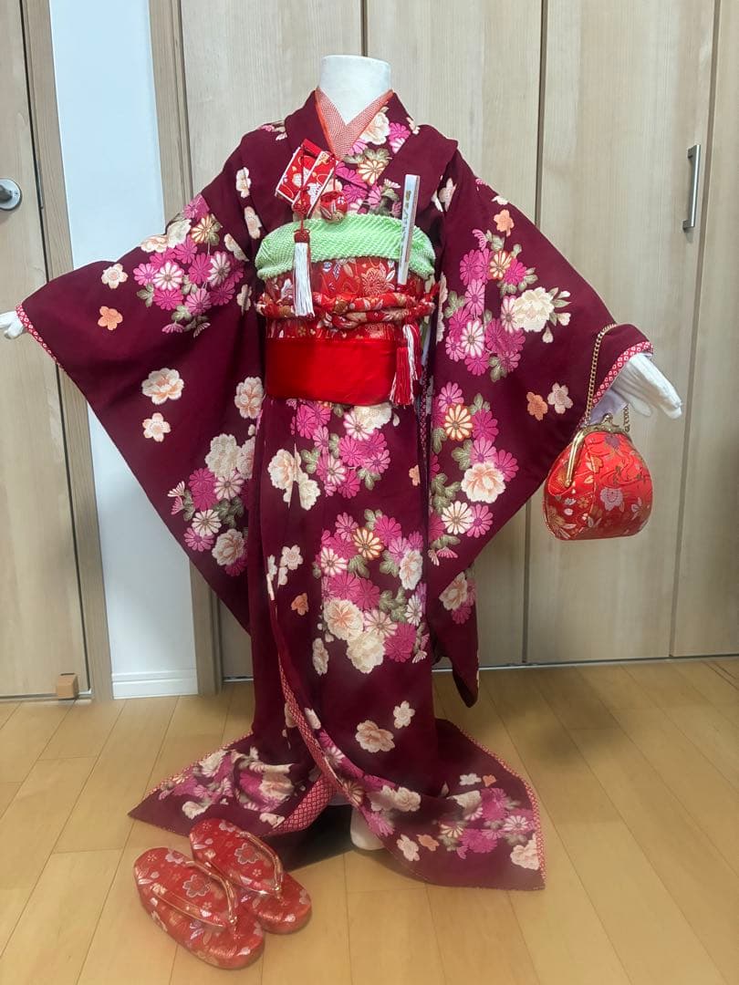 七五三 7歳 引き振袖　女の子 着物フルセット