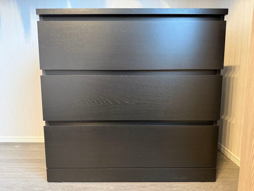 【未使用】IKEA マルム 3段 ブラックブラウン