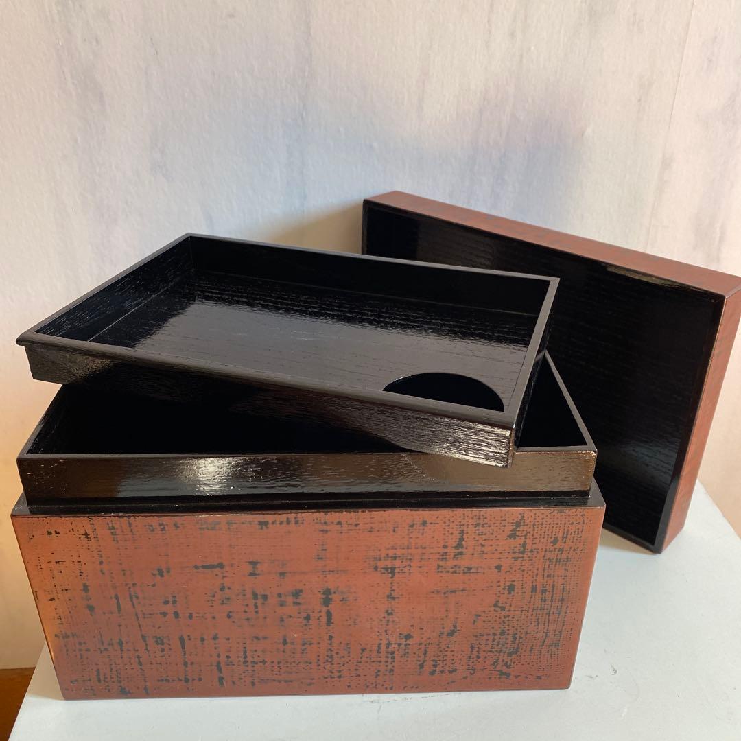 利休茶箱　根来塗り