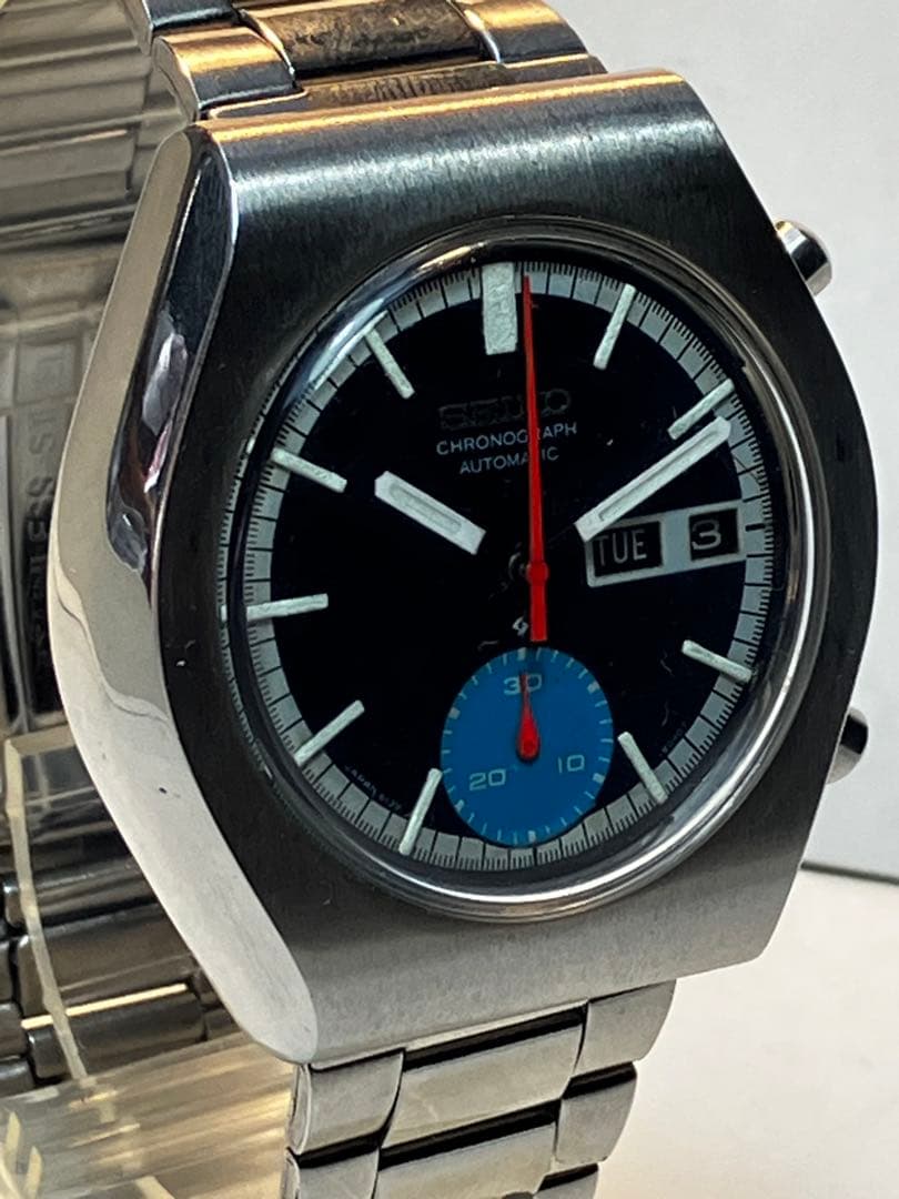 SEIKO 1つ目クロノグラフ　6139－7080紺文字盤　76年製オリジナル