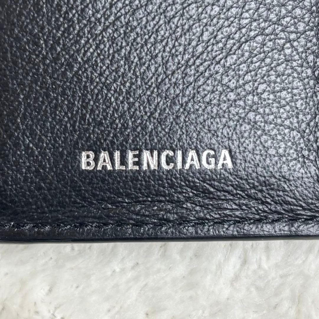 【美品✨】バレンシアガ 三つ折り財布 ペーパーミニウォレット レザー 黒