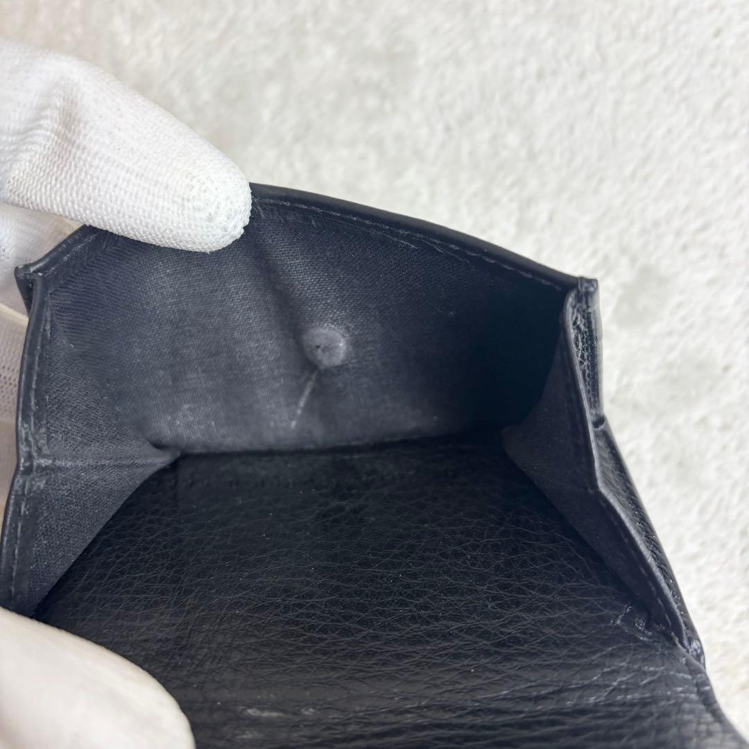 【美品✨】バレンシアガ 三つ折り財布 ペーパーミニウォレット レザー 黒