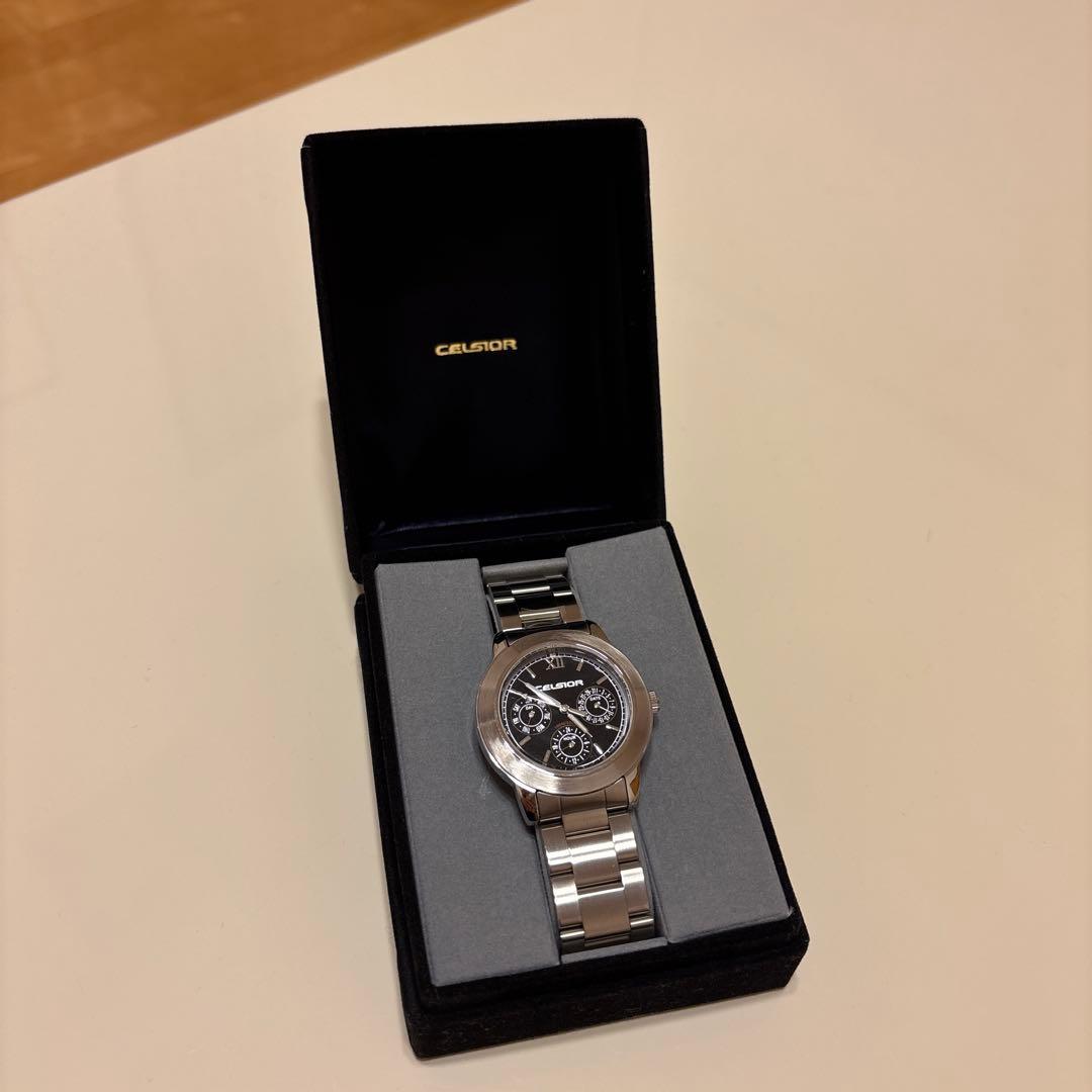 CELSIOR クロノグラフ腕時計 シルバー/ブラック