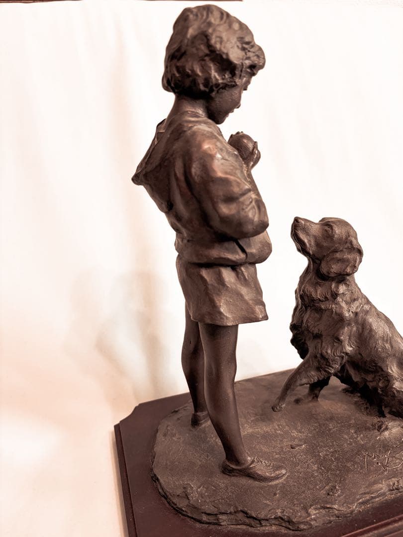 【真作・定価20万円】 大道寺 光弘 作『FRIENDS』　高級　ブロンズ像