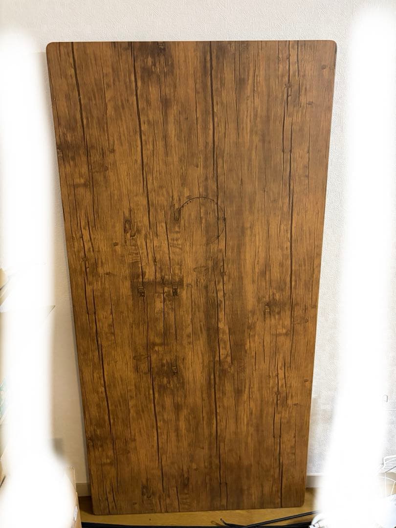 【天板のみ・跡あり】木目調 長方形ダイニングテーブル