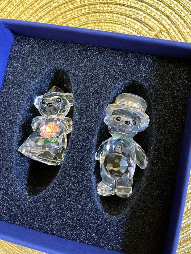 希少！スワロフスキー置物　クリスベア　あなたと私　ウェディング