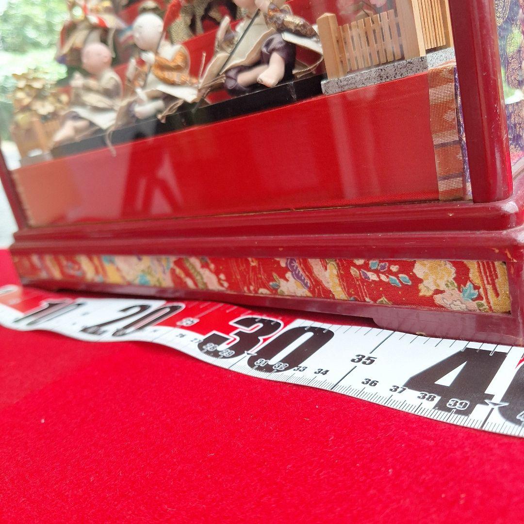 ミニ　雛人形セット ガラスケース付き　昭和レトロ