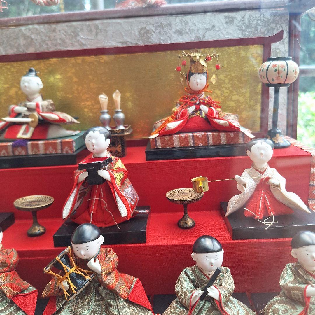ミニ　雛人形セット ガラスケース付き　昭和レトロ