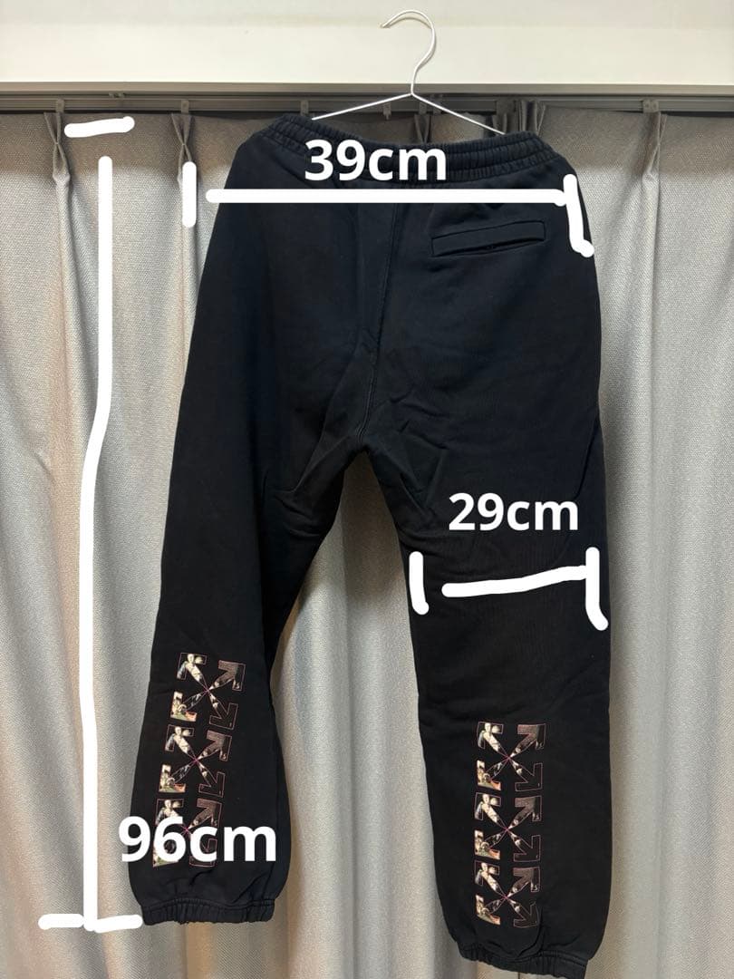 [正規品]Off-White ブラック プリントパンツ Sサイズ