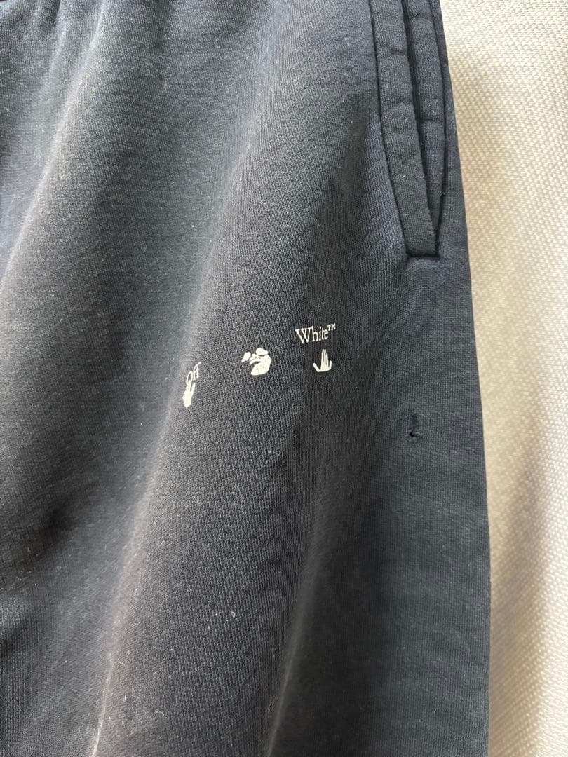 [正規品]Off-White ブラック プリントパンツ Sサイズ