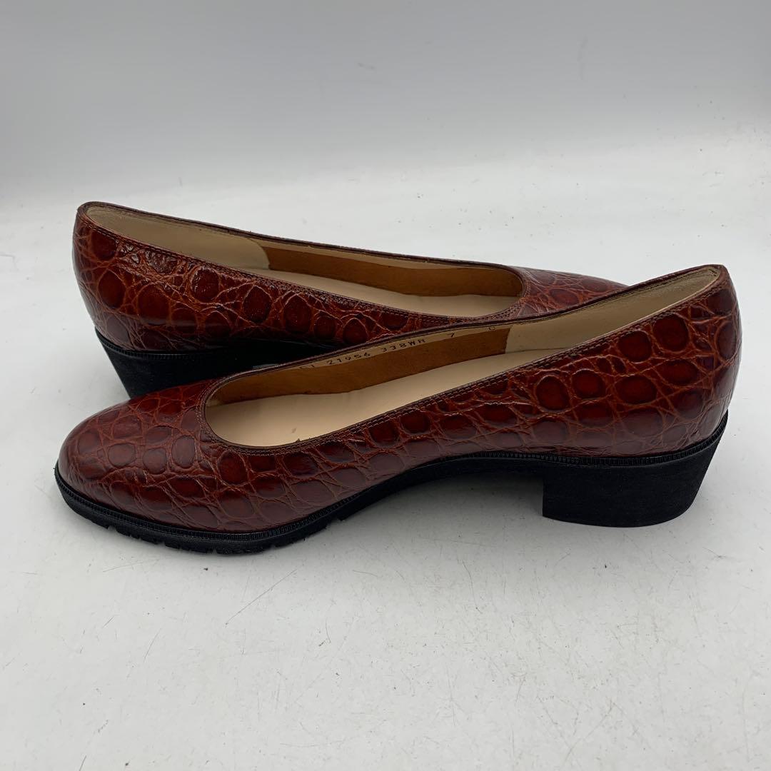 X310B フェラガモ パンプス 7C 約24cm ブラウン