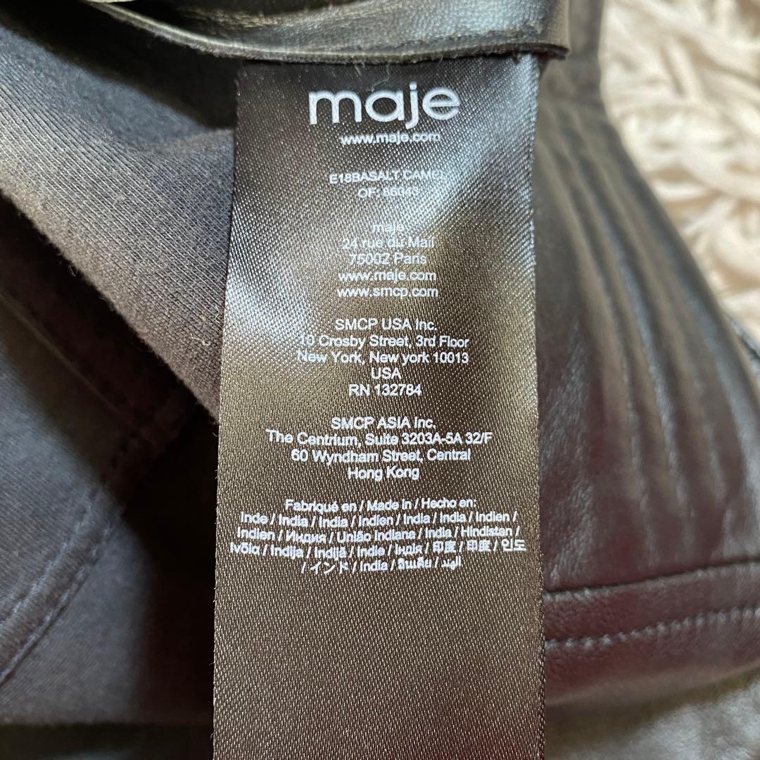 未使用級♡maje ラムレザー ダブルライダースジャケット シープスキン