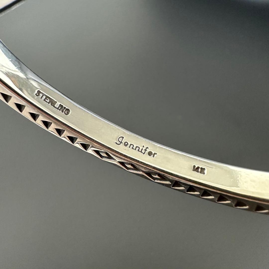 【美品】Navajo Jennifer Curtis K14 3面バングル