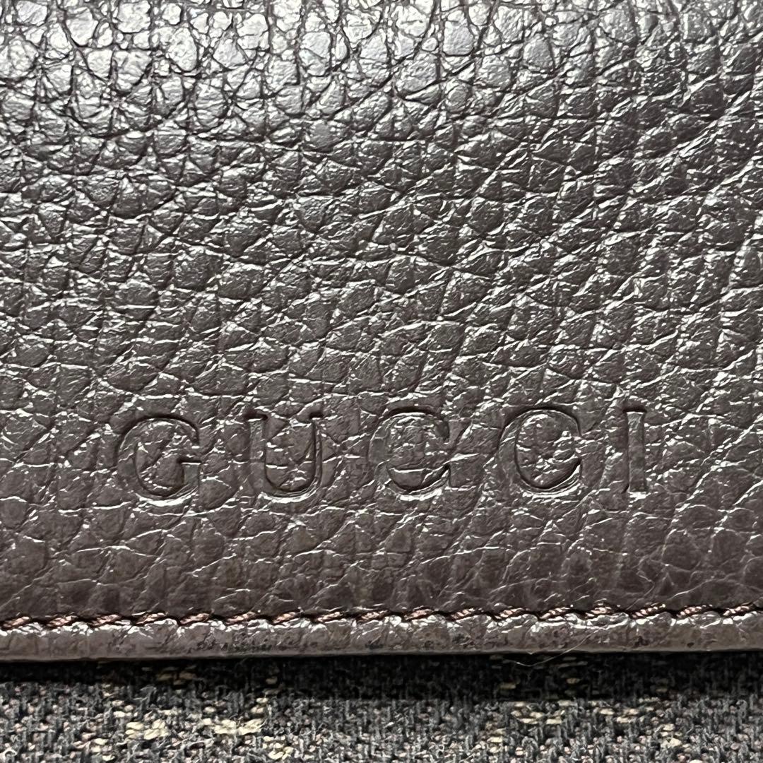 美品✨GUCCI マキシ　財布　GGキャンバス シボ　ダークブラウン　Wホック