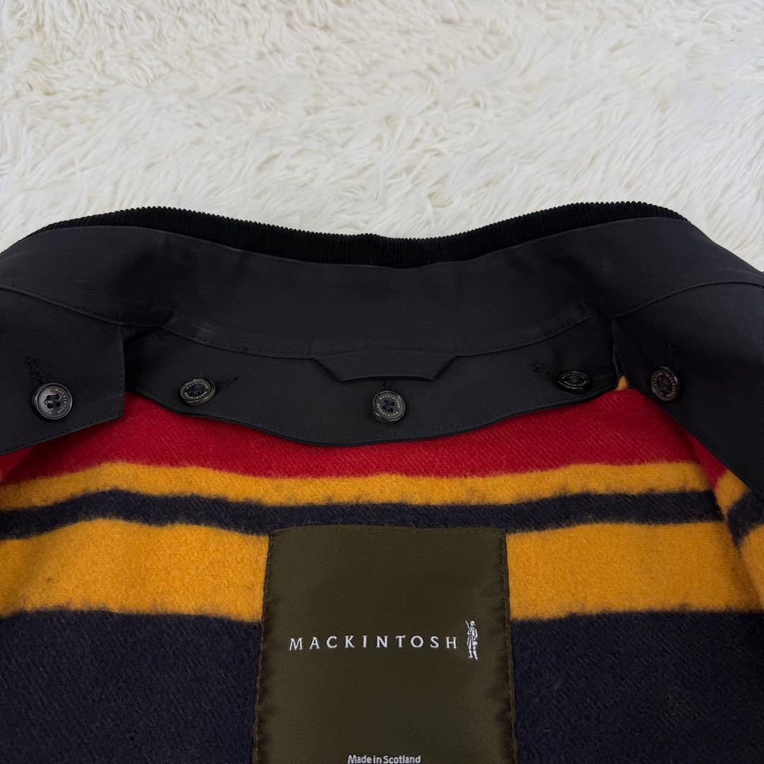 マッキントッシュ ゴム引きコート ウールライナー ステンカラーコート 黒 38