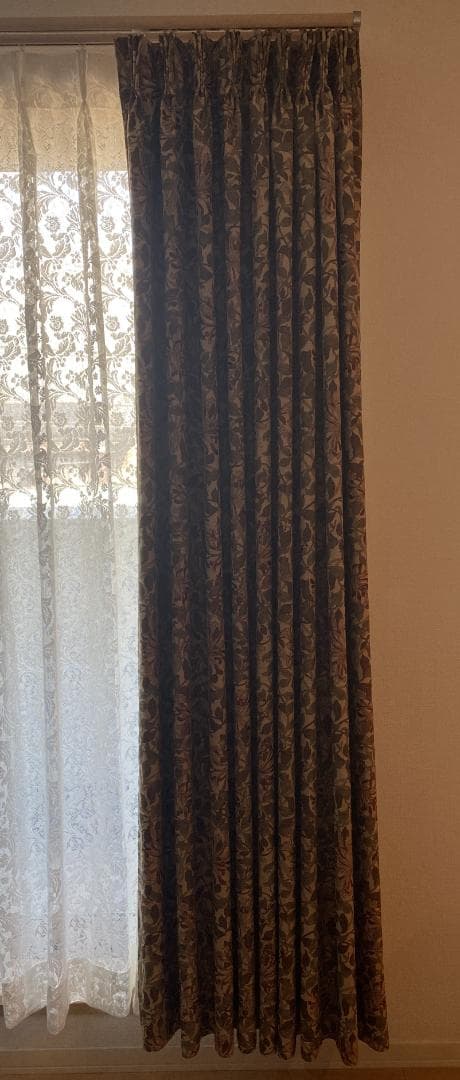 川島織物セルコン　ウィリアムモリス　ハニーサックル　オーダーカーテン　裏地つき