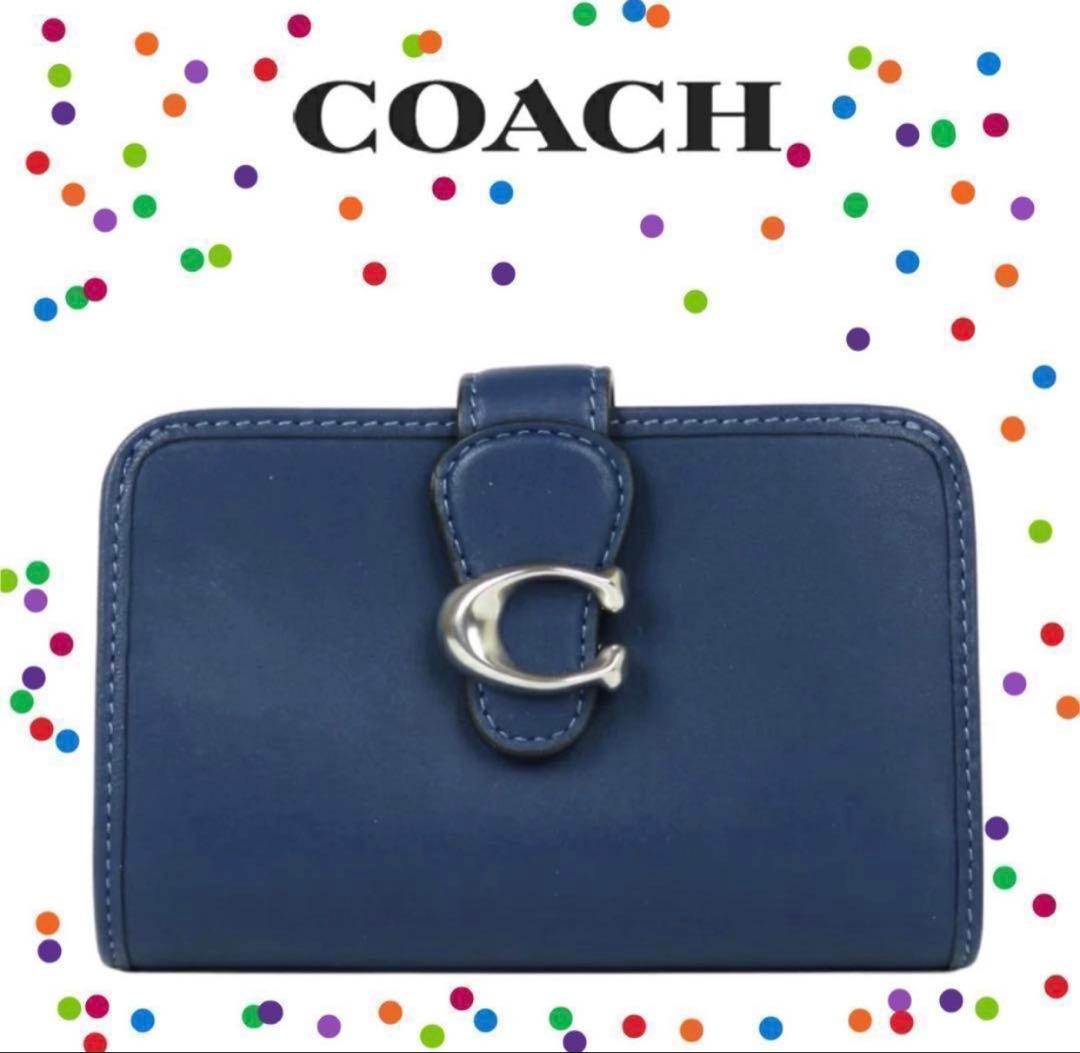 コーチ 財布 ★COACH★ タビー ミディアム ウォレット 二つ折り財布ブルー