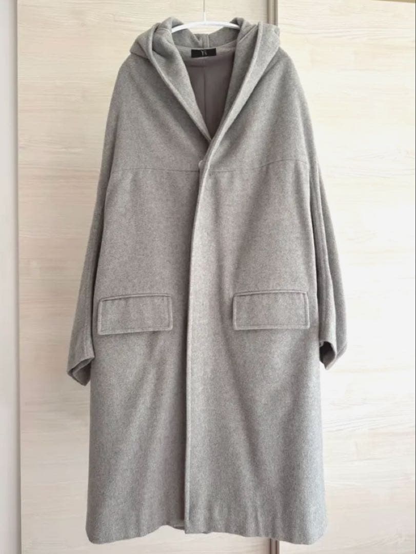 ワイズ　Y's ヨウジヤマモト　オーバーサイズ フード付き ロングコートウール