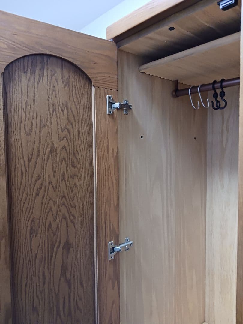 【美品】3ドア木製タンス ブラウン