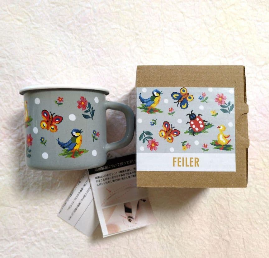 フェイラー　ホーロー　マグカップ　ポット　トレー3点セット