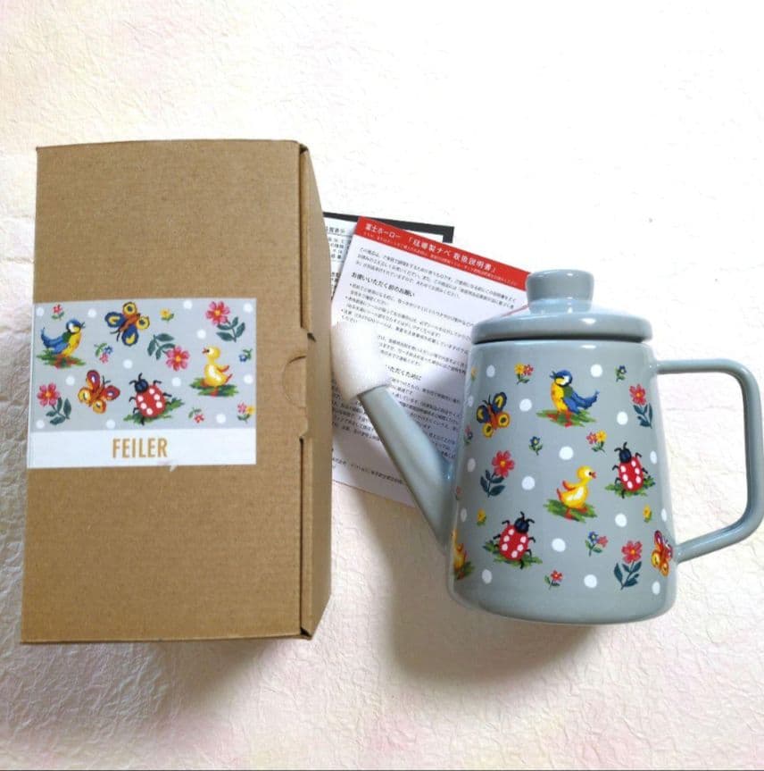 フェイラー　ホーロー　マグカップ　ポット　トレー3点セット