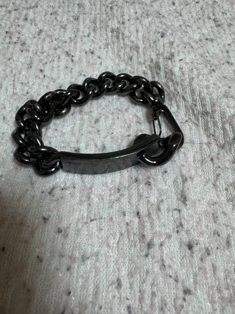 マルジェラ　ブラック IDチェーンブレスレット