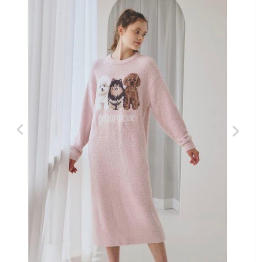 gelato pique ジェラートピケパウダーDOG3柄ジャガードワンピース