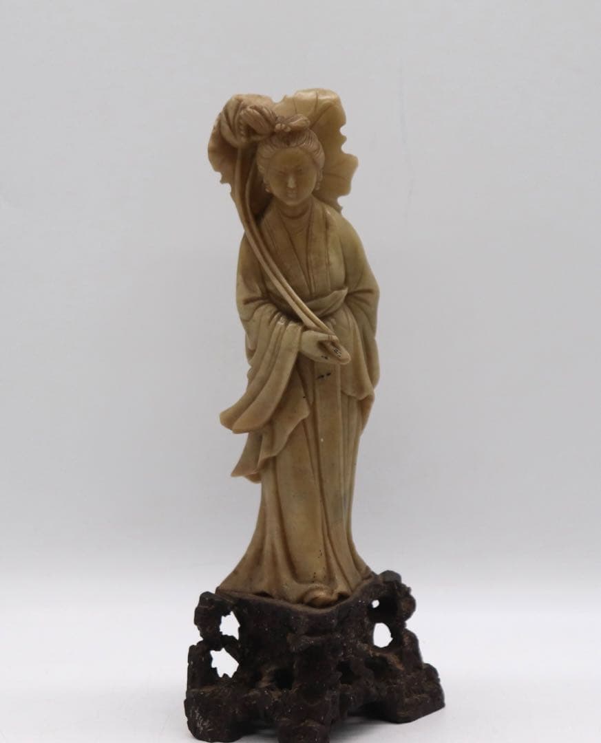 中国　寿山石製　仙女　置物　送料込み250731