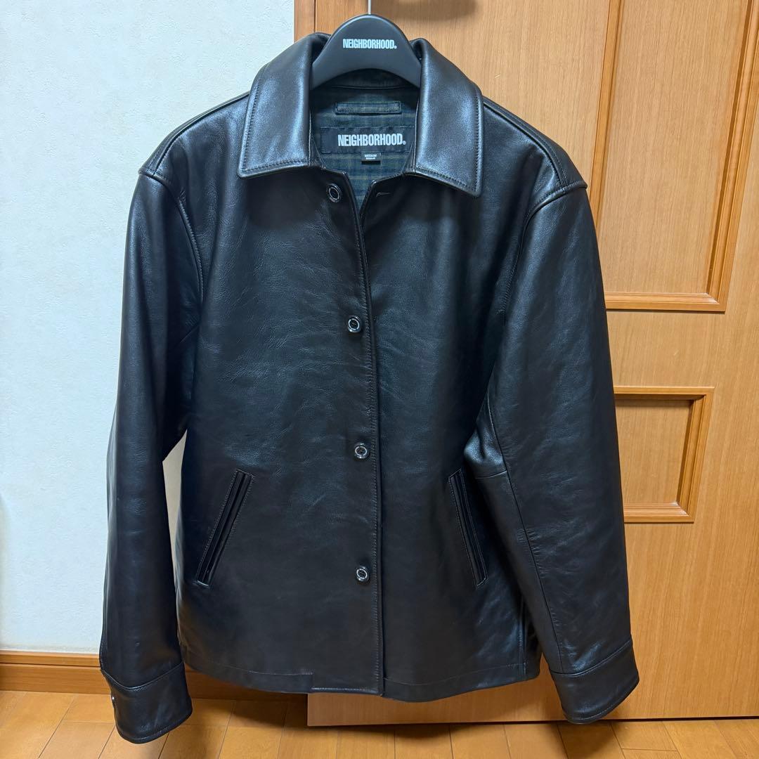 ジャケット・アウター NEIGHBORHOOD LEATHER CAR COAT BLACK M