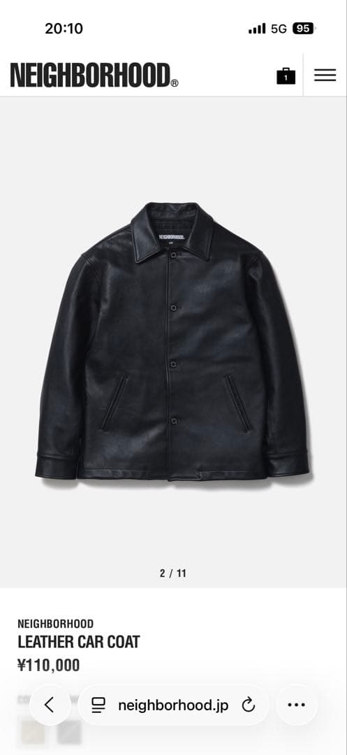 ジャケット・アウター NEIGHBORHOOD LEATHER CAR COAT BLACK M