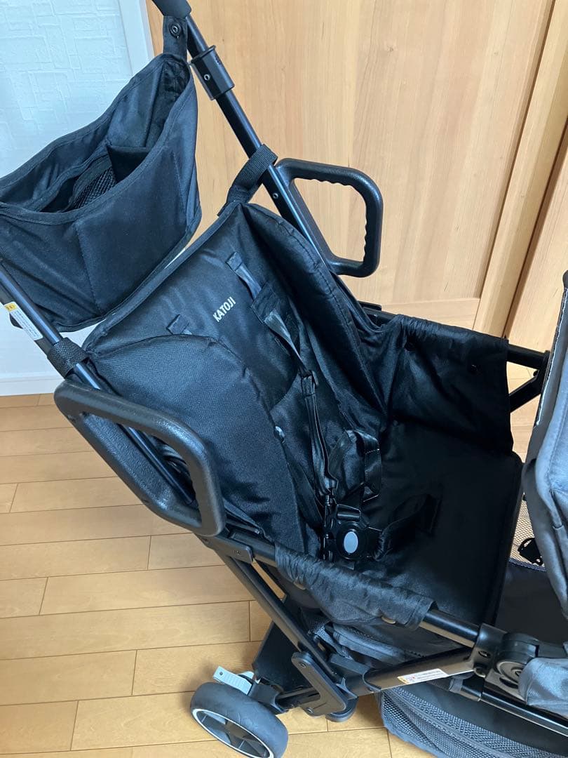 【2人乗りベビーカー】KATOJI カトージ 2人でゴー　3点セット(グレー)