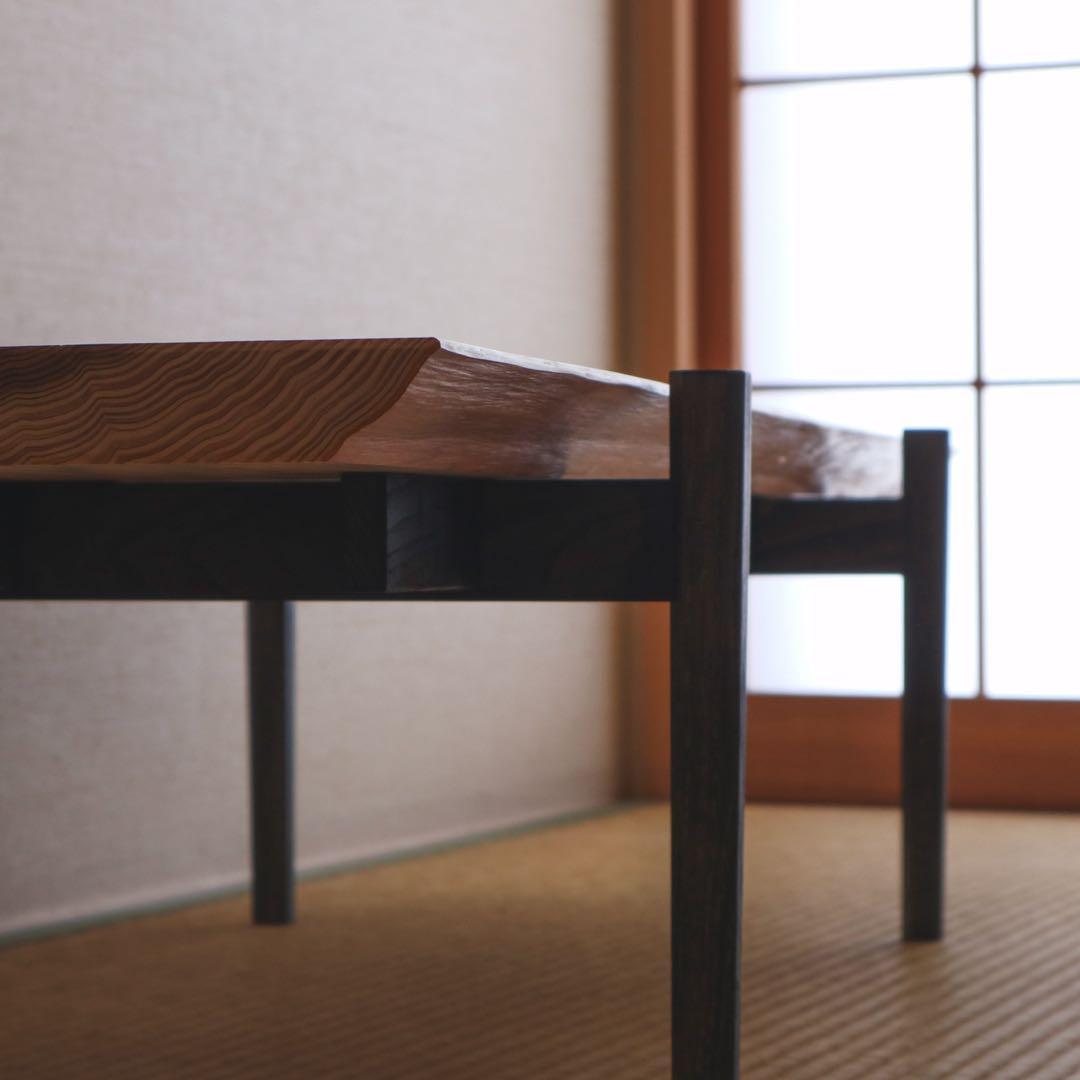 杉の黒脚ローテーブル　其の１