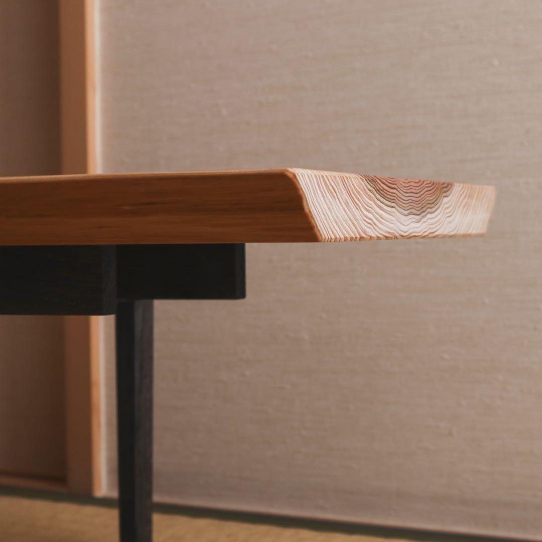 杉の黒脚ローテーブル　其の１