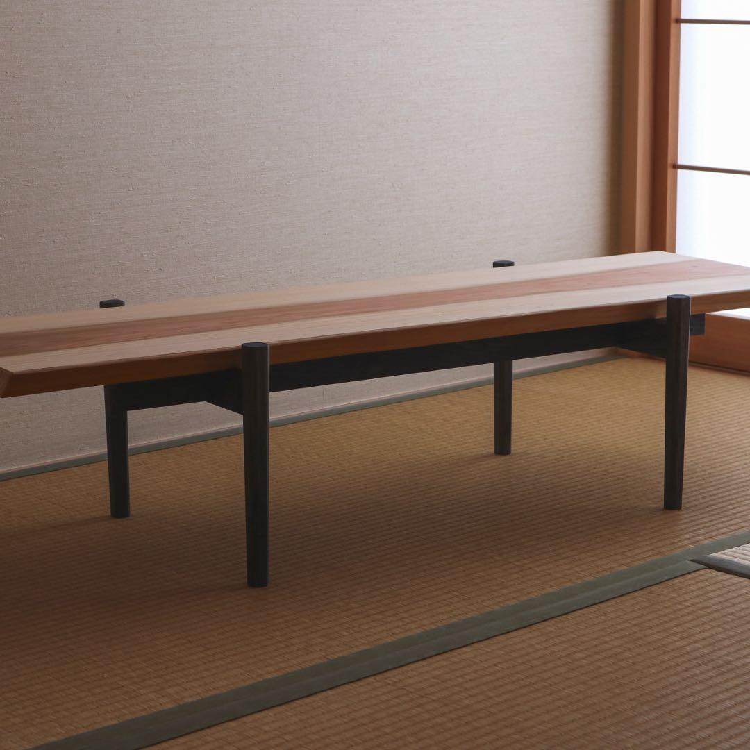 杉の黒脚ローテーブル　其の１