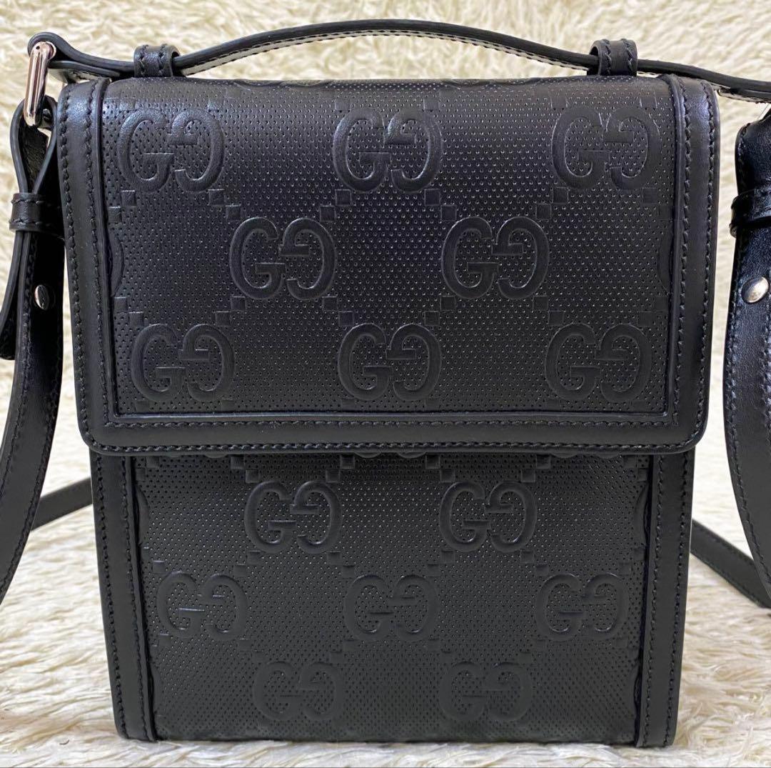 【新品同様】グッチ メッセンジャーバッグ サコッシュ ユニセックス 黒