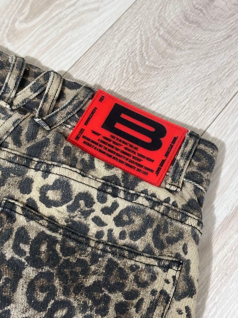 BEEDEN LEOPARD PRINT WIDE STRAIGHT レオパード