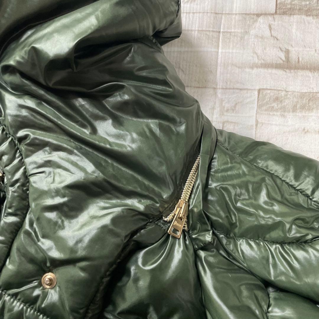 【良品】ヘルノ HERNO★ダウンコート　Bolla　フード　グリーン　ロング