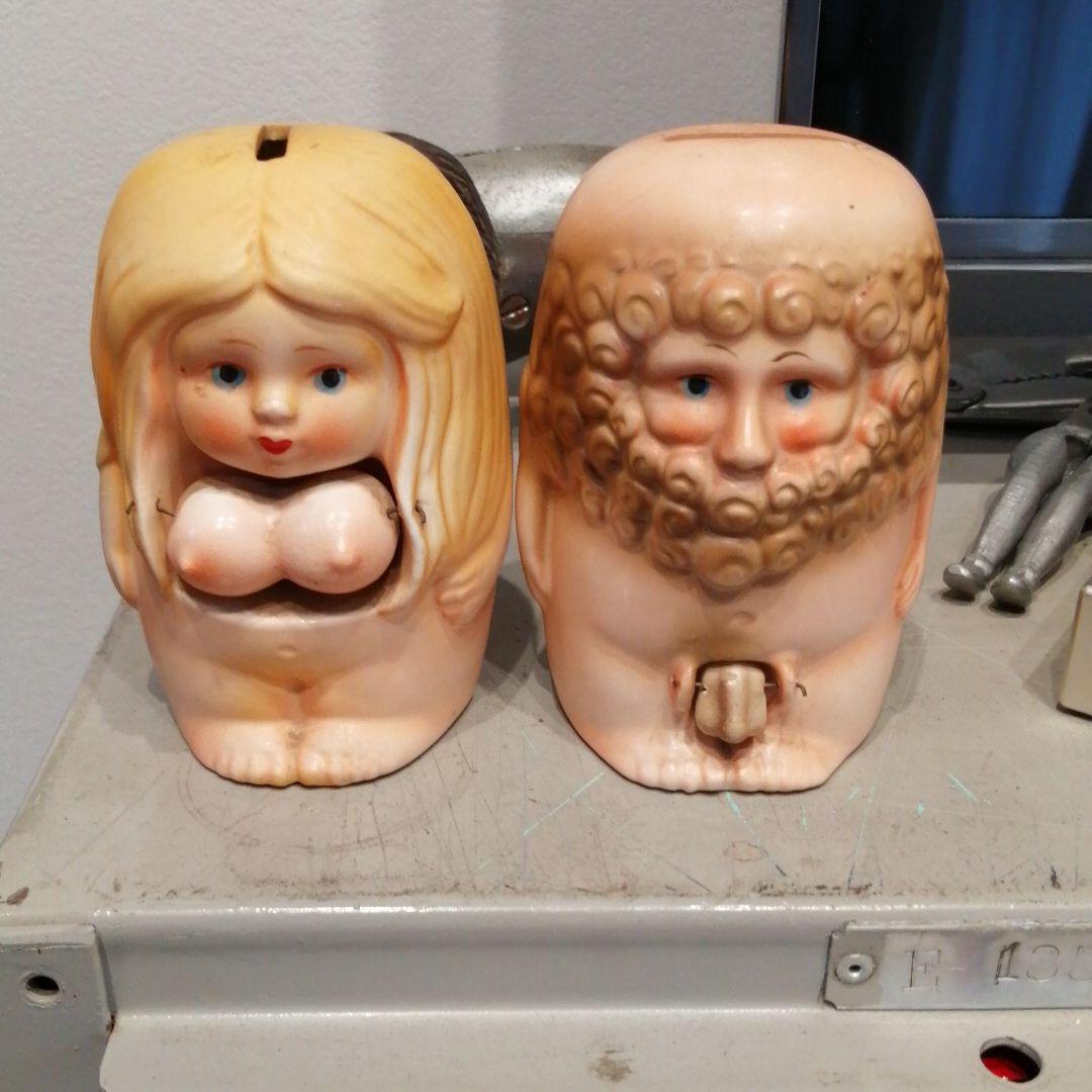 アダムとイブ　貯金箱　激レア