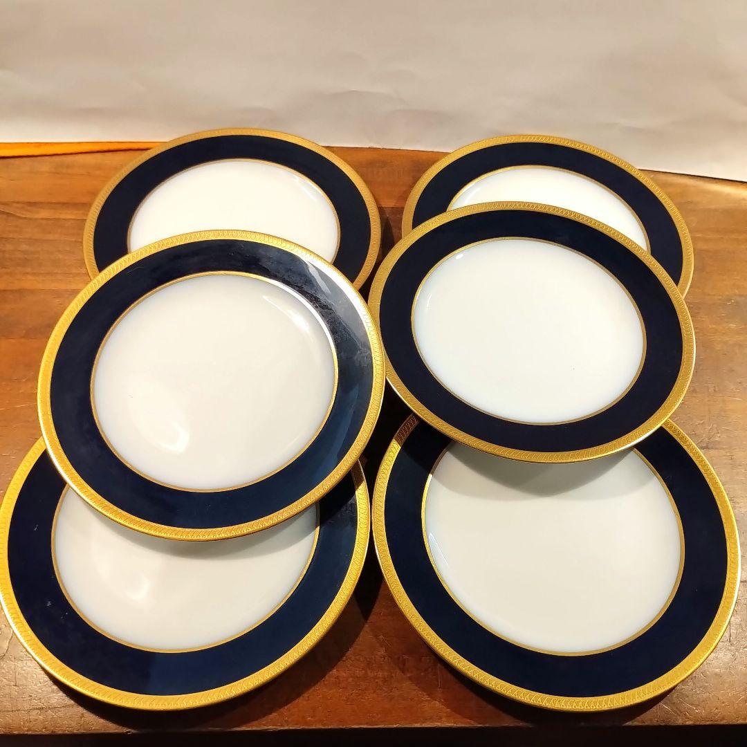 大倉陶園　瑠璃　エンボス 皿　プレート　約20cm 6枚