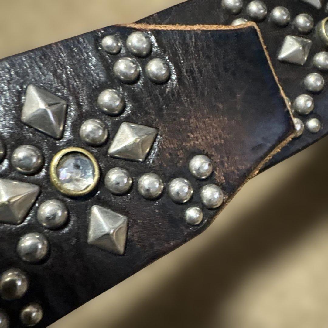 34inch HTC ANOTHER HEAVEN レザー　スタッズベルト　黒