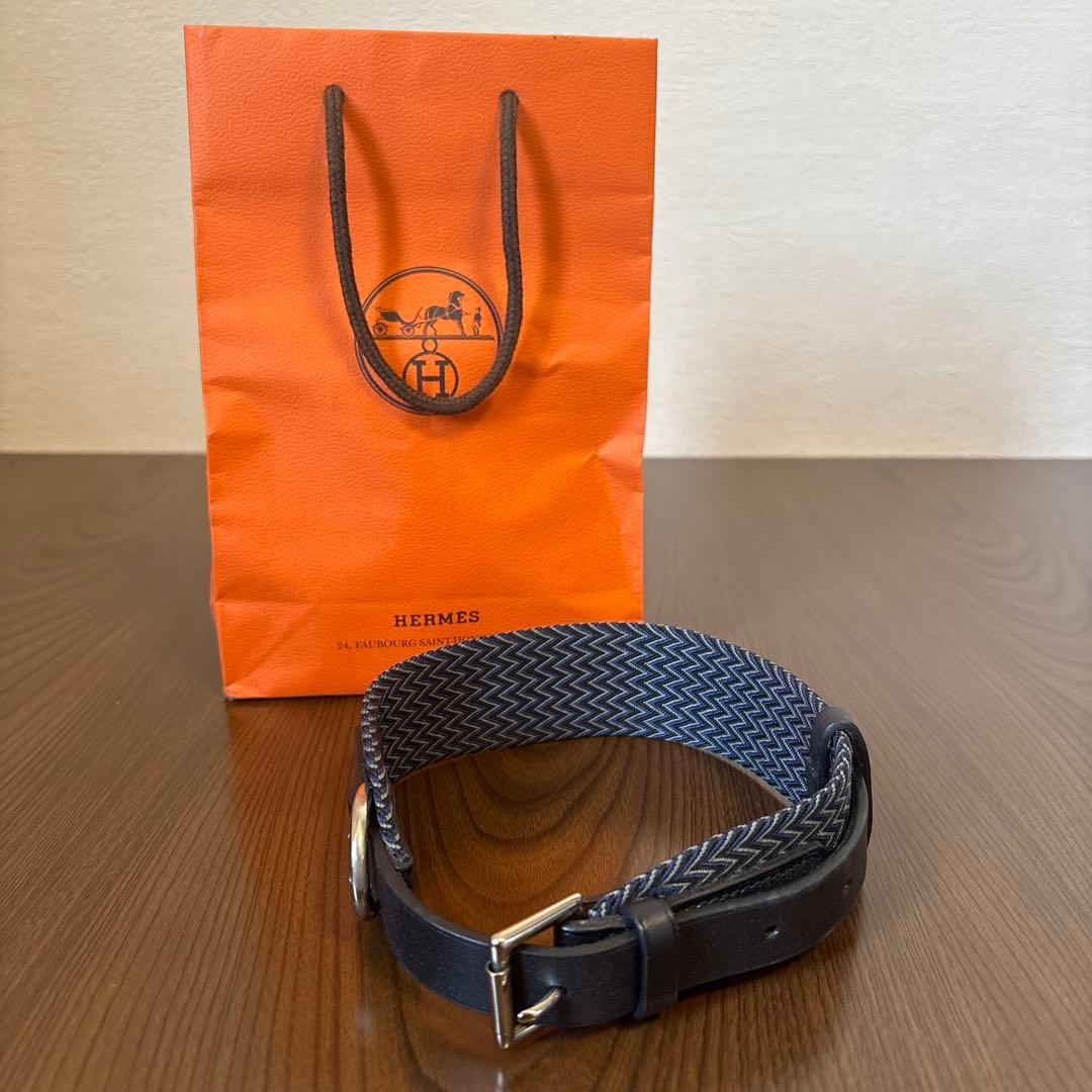 HERMES エルメス 犬用首輪 トレス　ブルー