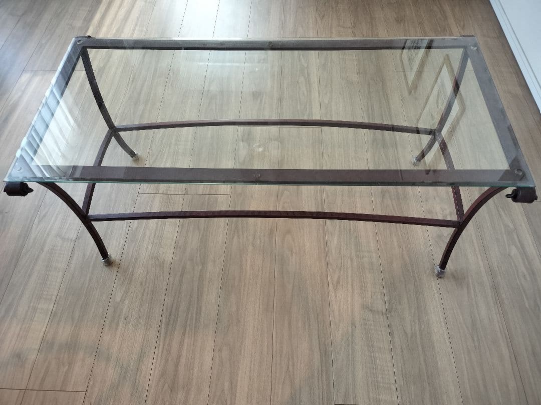 イタリア直輸入センターテーブル　 ガラス・アイアン