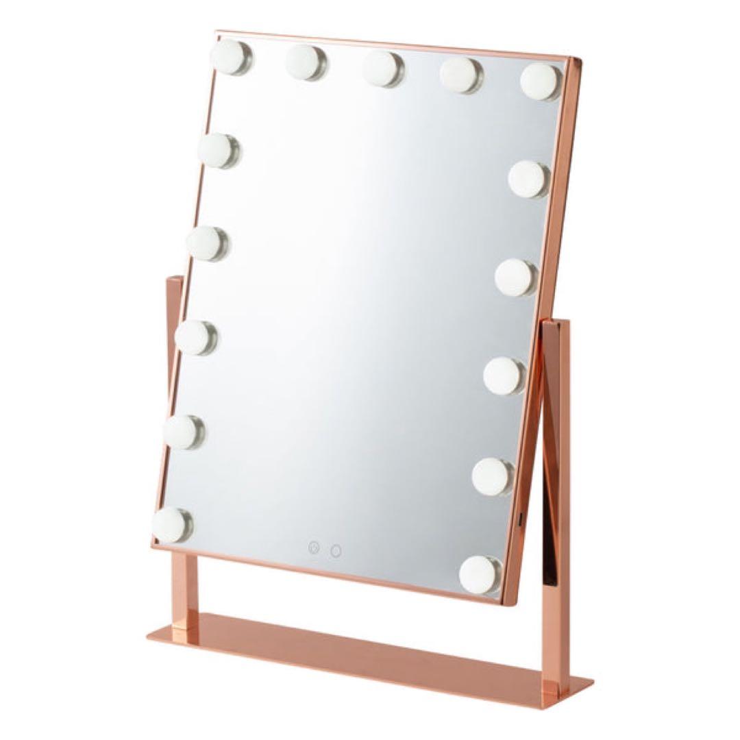 Francfrancハリウッドミラー L ピンクゴールド