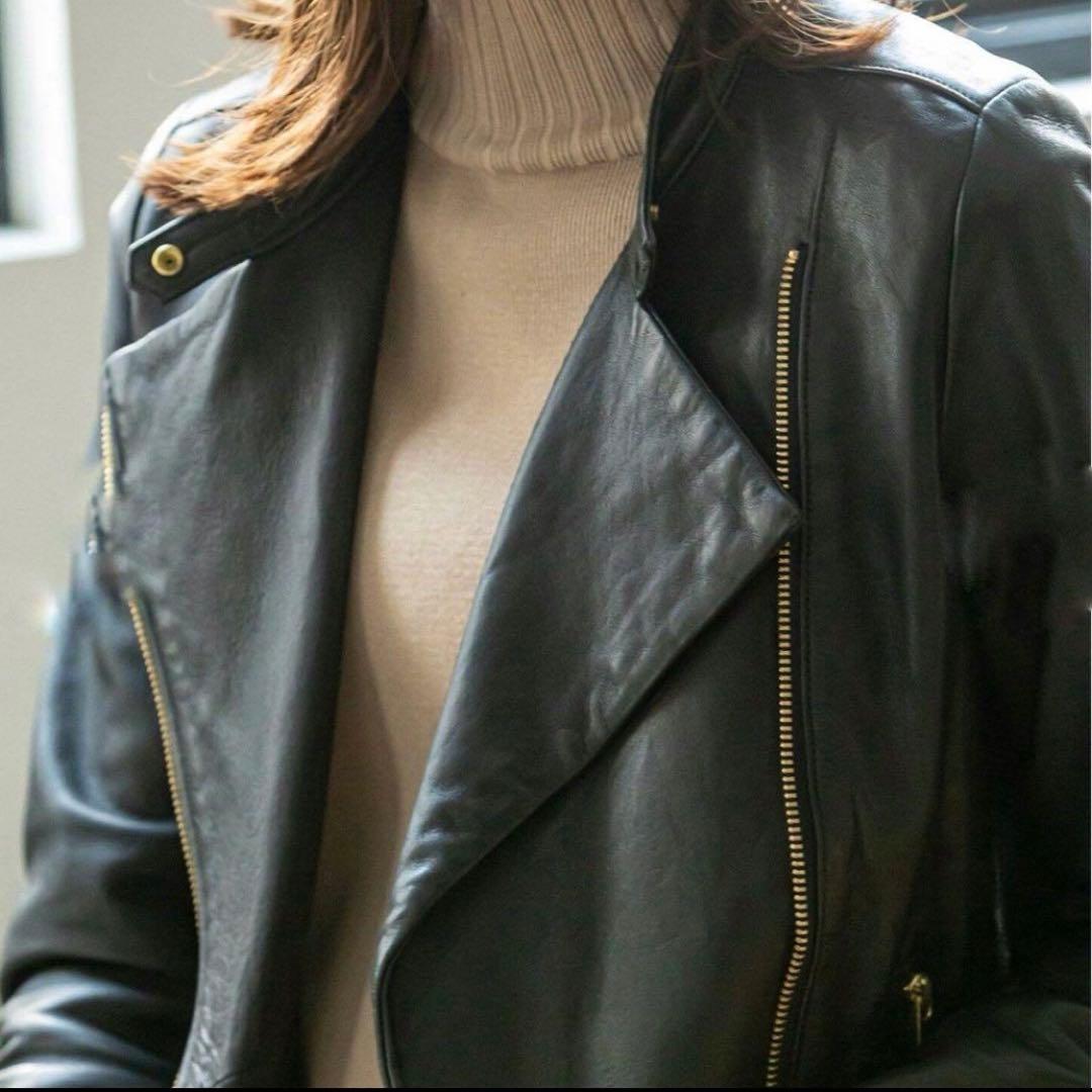 新品未使用 noble ソフトラムレザー ライダース ジャケット ブラック 36