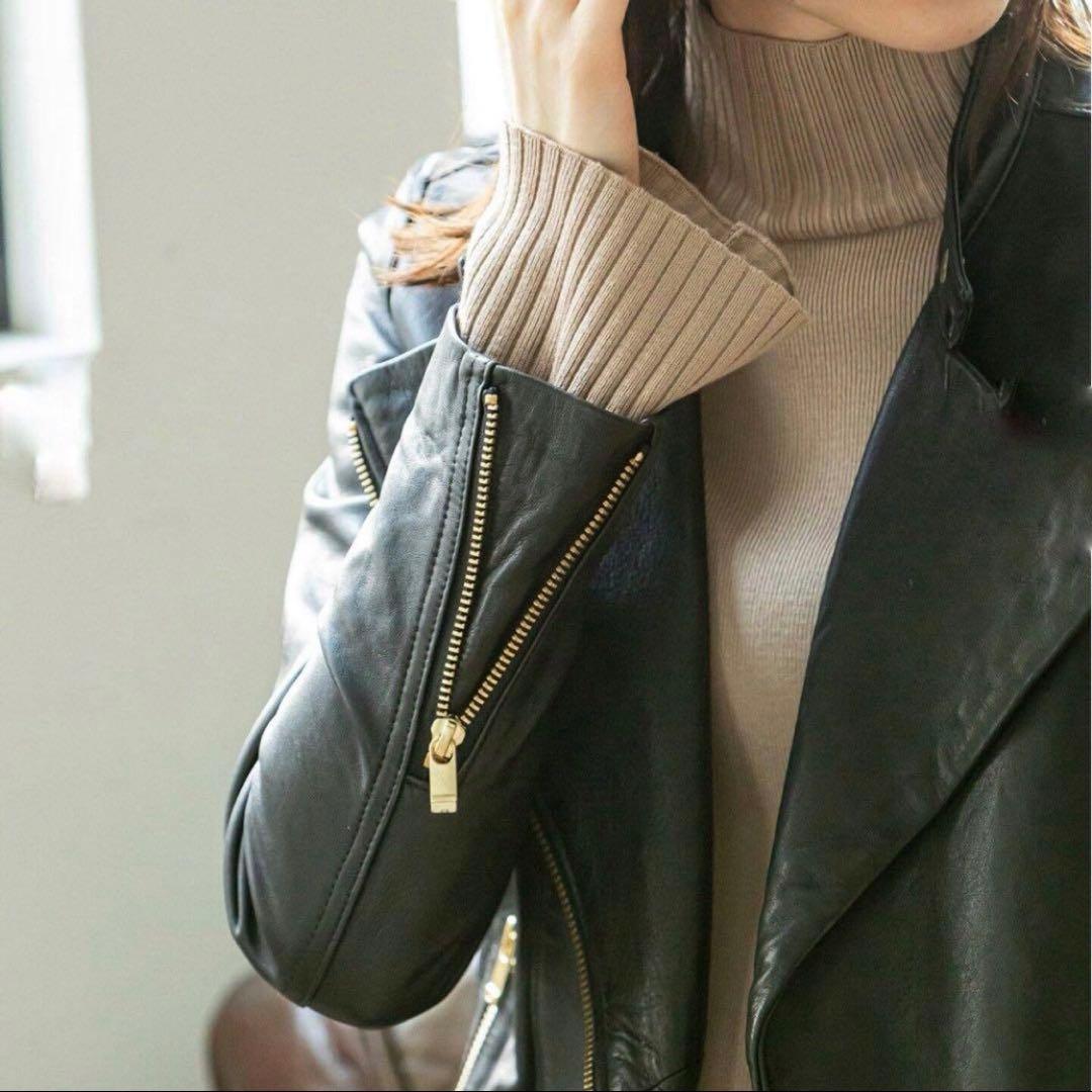 新品未使用 noble ソフトラムレザー ライダース ジャケット ブラック 36