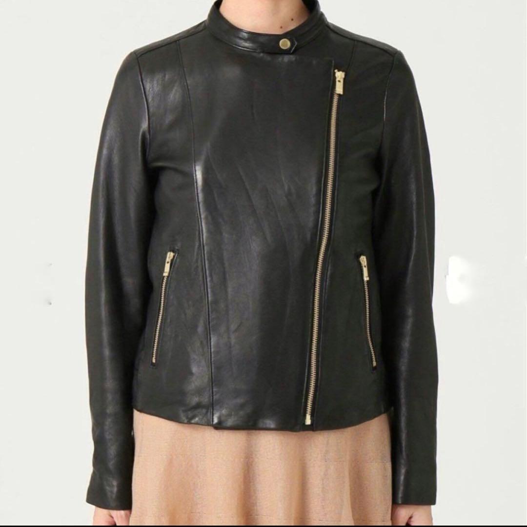 新品未使用 noble ソフトラムレザー ライダース ジャケット ブラック 36