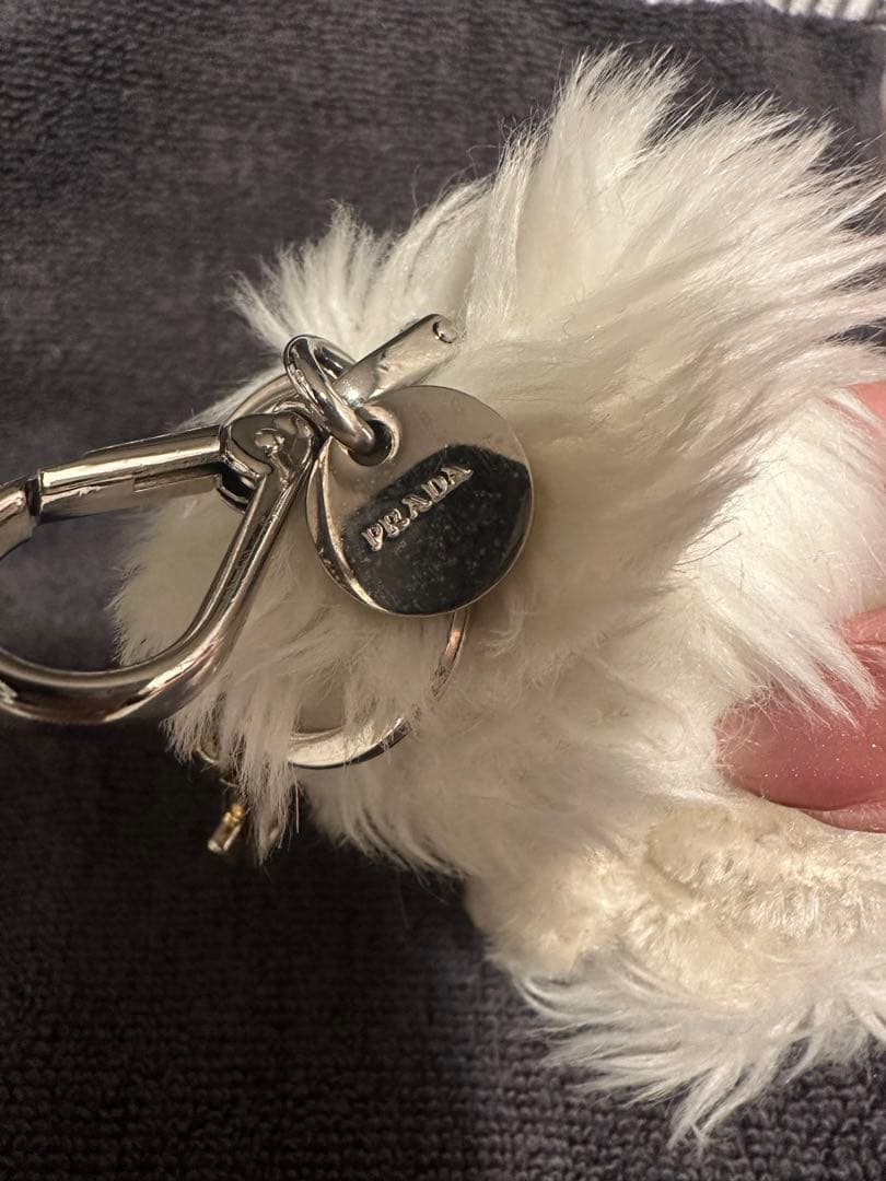 ★プラダ PRADA プードル バッグチャーム キーホルダー フェイクファー★